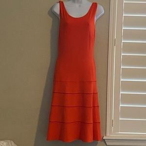 Ann Taylor Orange Drop-Waist Dress